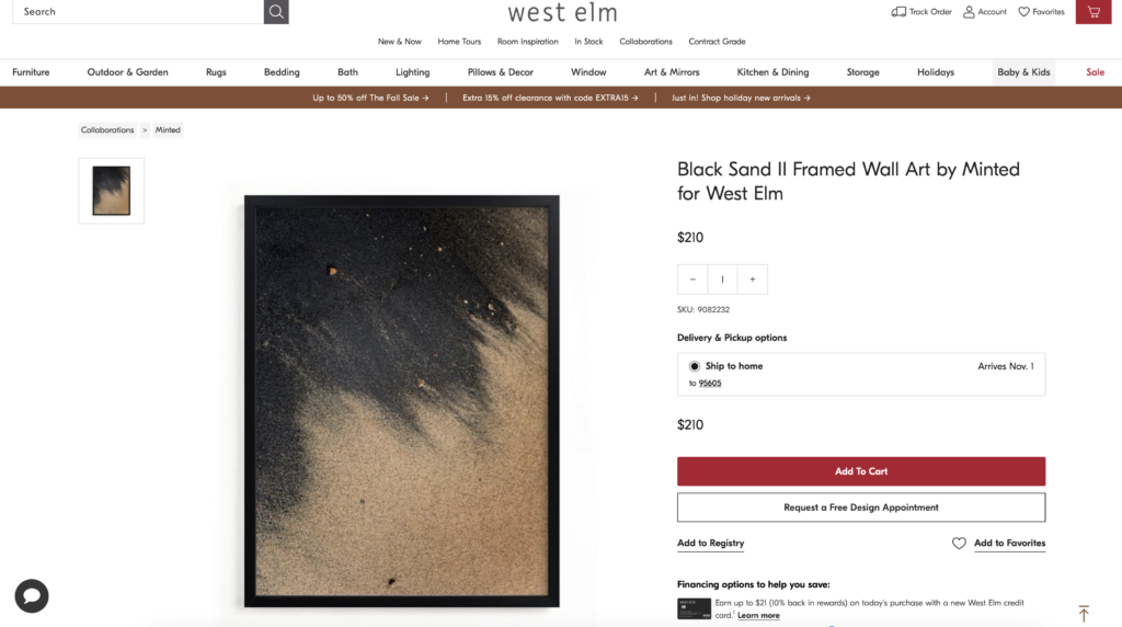 Black Sand at West Elm